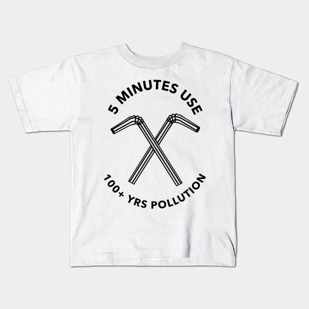 Stop using plastic straws Kids T-Shirt by Birding_by_Design